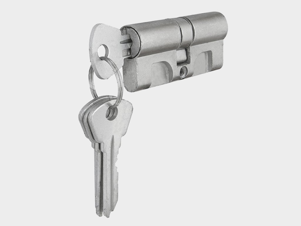 Цилиндровый механизм из алюминия «ключ-ключ» с 3 ключами в комплекте Тверь